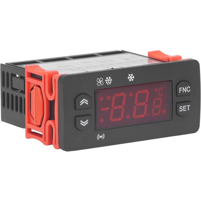 Temperatuurregelaar Fahrenheit Celsius Schakelbaar Digitaal Display NTC Sensor Thermostaat 230V AC red