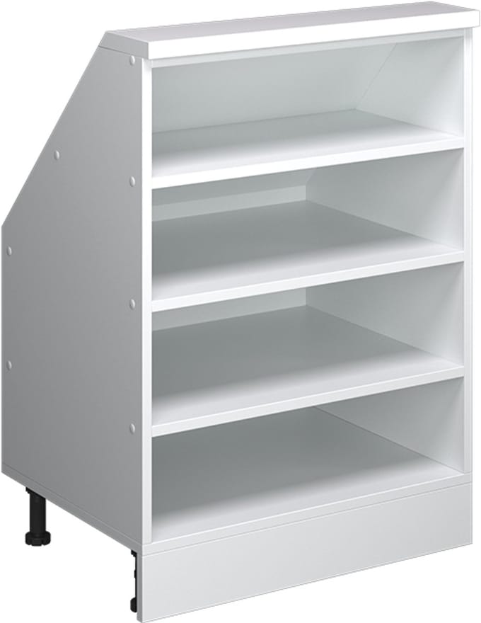 Vicco Rion Kast voor schuine wand – 60 x 81.6 cm met 4 compartimenten Wit