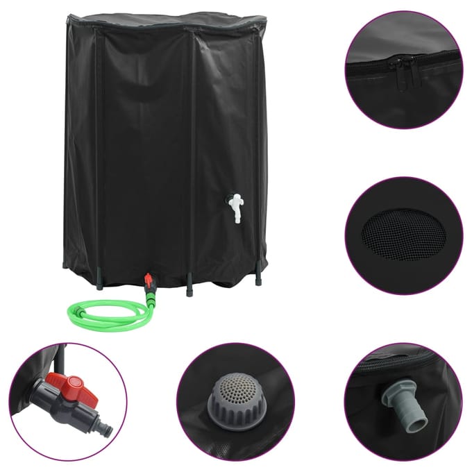 vidaXL - Watertank - met - kraan - opvouwbaar - 750 - L - PVC