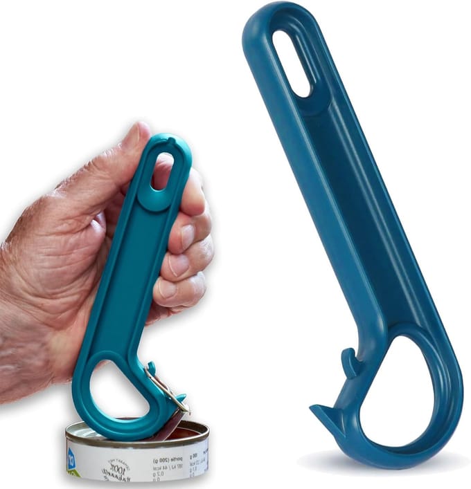 J-vormige blikopener ring pull senioren | ergonomisch | antislip (blauw)