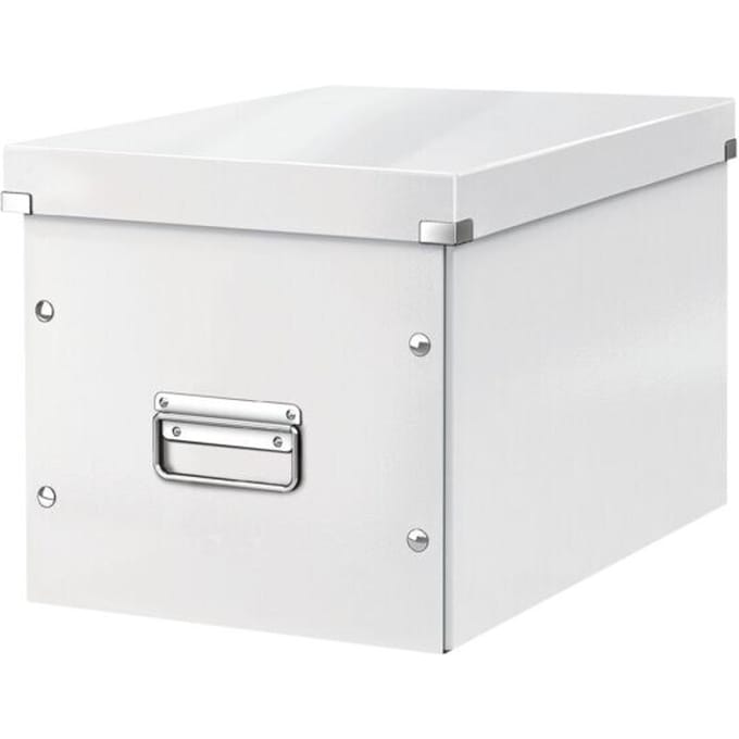 Leitz Wow Click & Store Kubus Grote Opbergdoos - 80% Gerecycled Karton - 32 x 31 x 36 cm (BxHxD) - Wit