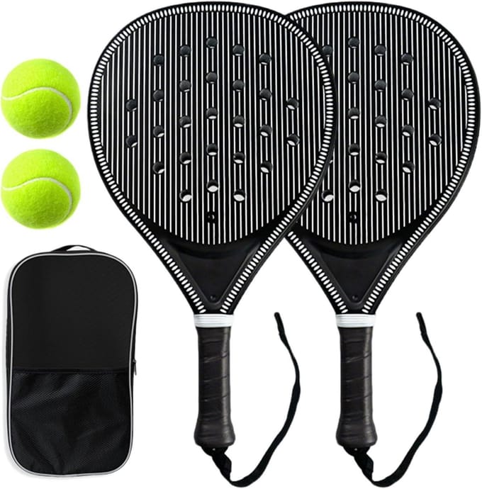 Pickleball Rackets - Sport Paddles - Buiten Sporten - Koolstofvezel Constructie - Set van 2 - Multicolor