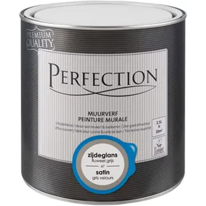 Perfection Ultradekkend Muurverf - Zijdeglans - Fluweel Grijs - 2,5l