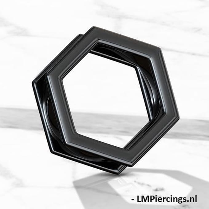 Screw-fit tunnel moer 6 mm - zwart - LMPiercings