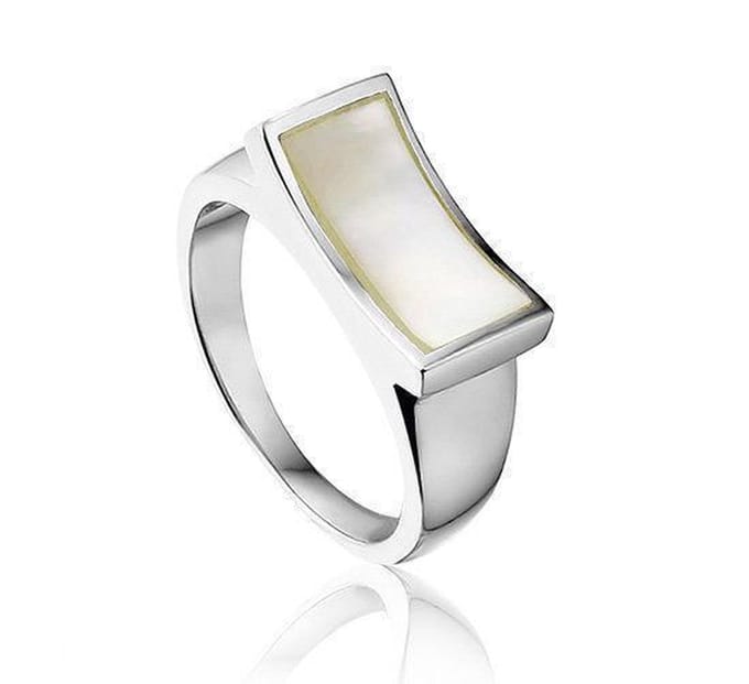Montebello Ring Tinne - 925 Zilver Gerhod. - Parelmoer - Maat 56-17.8mm