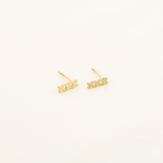 Oorbellen knopjes - Amsterdam - Goud - Kruisjes