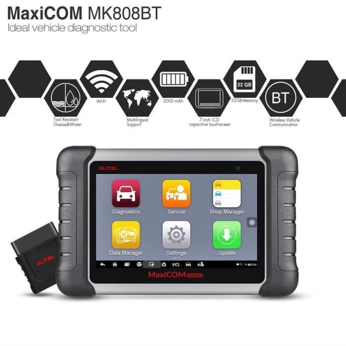 Scanner OBD2 - Autel - MaxiCOM MK808BT - Bluetooth - EPB Reset - 7 inch LCD