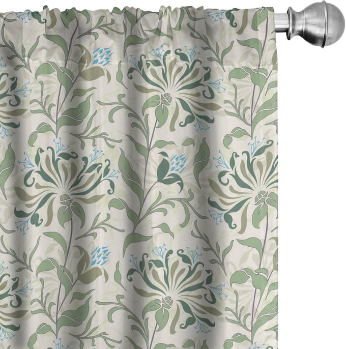 ABAKUHAUS Gordijnen – 2x75x175 cm, microvezel, meerkleurig, halfdonker