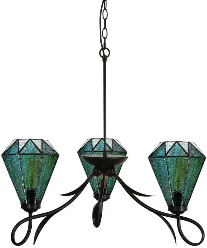 3 lichts Kroonluchter Lovely Arata Green - Art Deco Trade