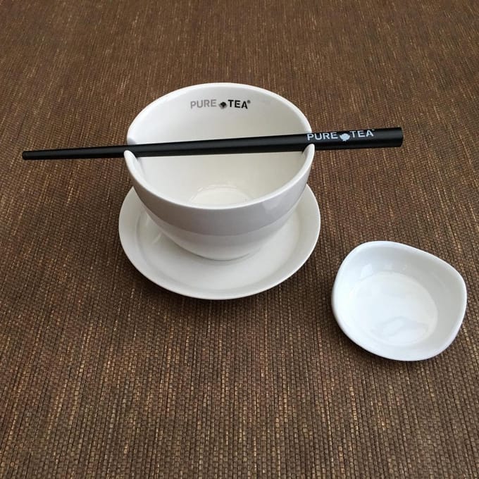 Pure Tea thee kop en schotel set creme/wit - 24-delig