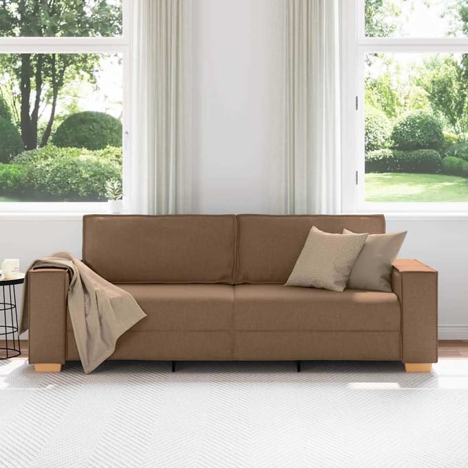 vidaXL - 3-zitsbank - Bruin - 180 - cm - Stof