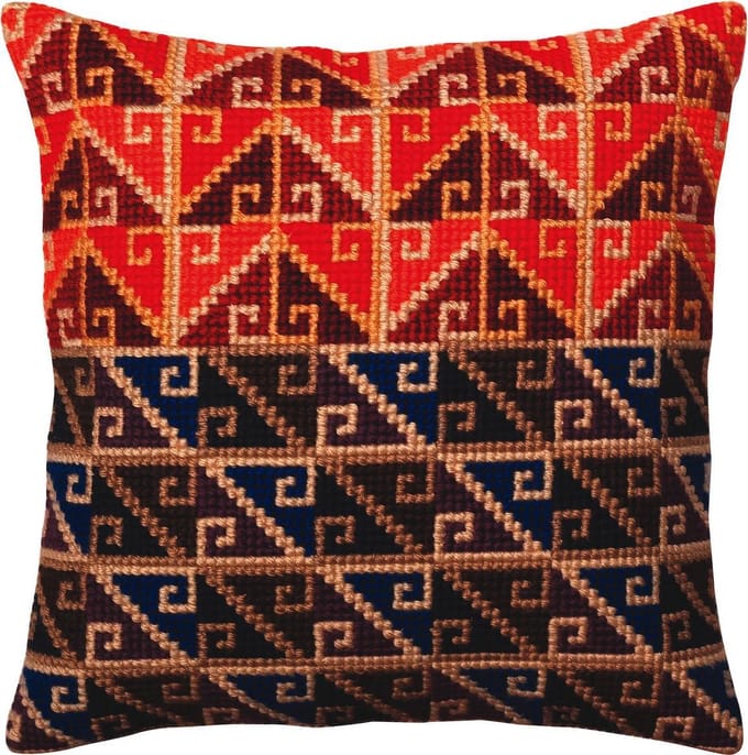Kussen borduurpakket Peruvian ornament - Collection d'Art