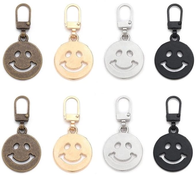 Ritssluitingtrekker Afneembaar - Set van 8 - Smiley-gezicht - Duurzaam - Kledingaccessoires - Kleurrijk ontwerp - Ritsschuiver