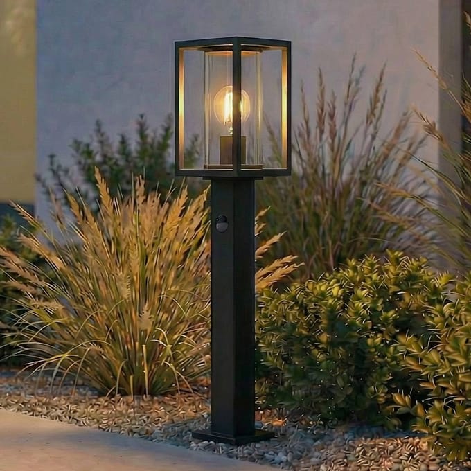 Lucande - Padverlichting, zuillampen - 1licht - Aluminium, glas - H: 60 cm - E27 - antraciet