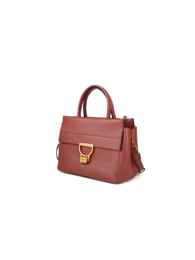 COCCINELLE Leren handtas schoudertas Arlettis Handbag Grained Leather Brandy bruine