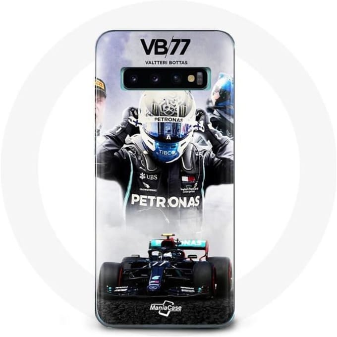 Coque pour Samsung Galaxy S10 plus Formule 1 Valtteri Bottas pilote de course F1 Noir