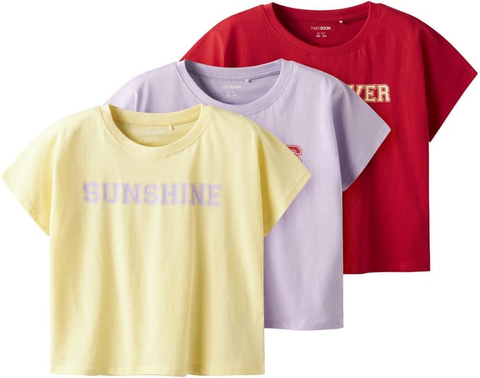 NAME IT - TKFJOX 3P SS CROP TOP NOOS - Meisjes - Blouses