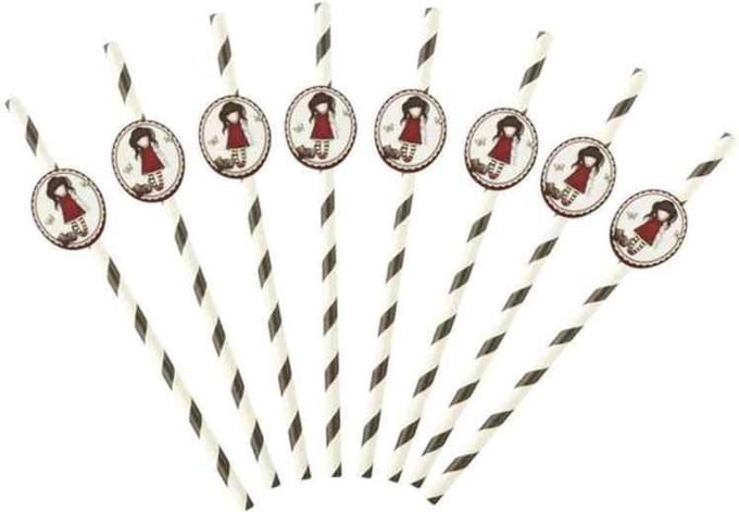 Smiffys Feestdecoratie Santoro Gorjuss Ruby Straws Wit/Zwart