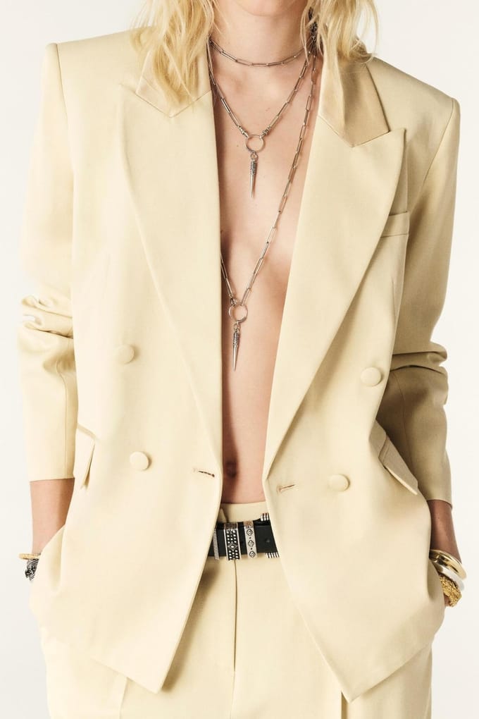 BA&SH Veste Grace Vanille Maat: L | Blazers Outlet | Dames | Beige