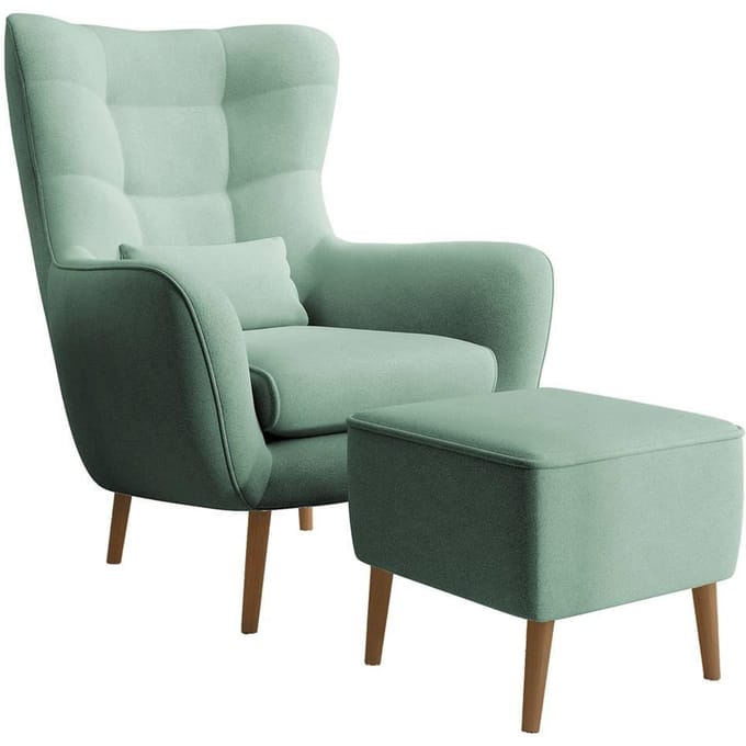 Fauteuil met hocker Verdiro velvet | NADUVI Collection