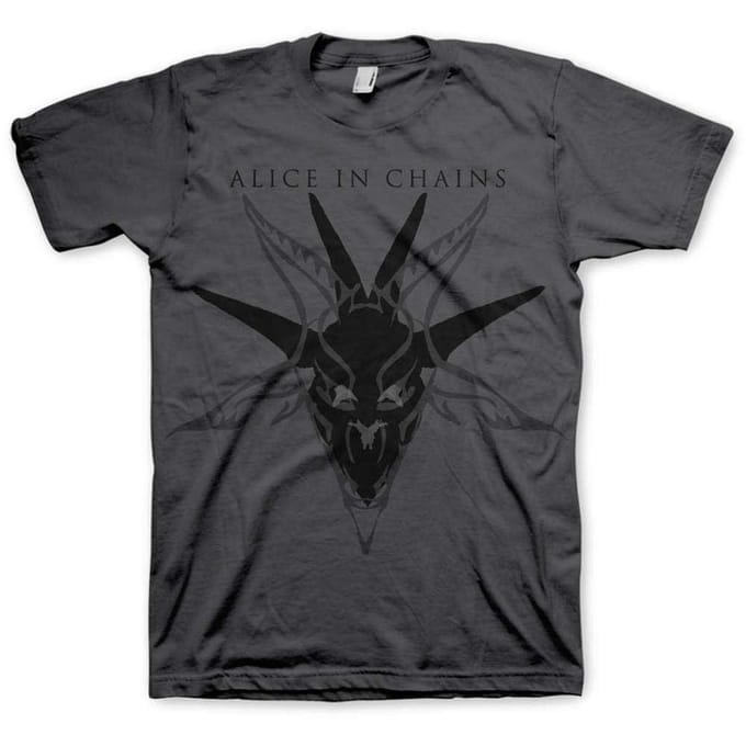 Alice In Chains - Black Skull Heren T-shirt - S - Grijs