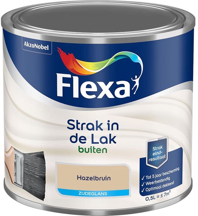 Flexa - Strak In De Lak Buitenlak Zijdeglans - Hazelbruin - Mengverf - 500 Ml