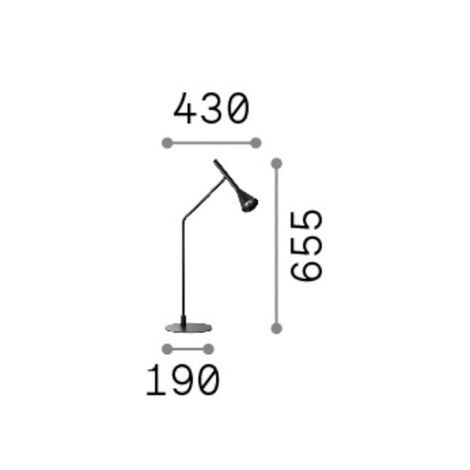 IDEAL LUX LED tafellamp Diesis, messing, hoogte 65 cm, dimmer