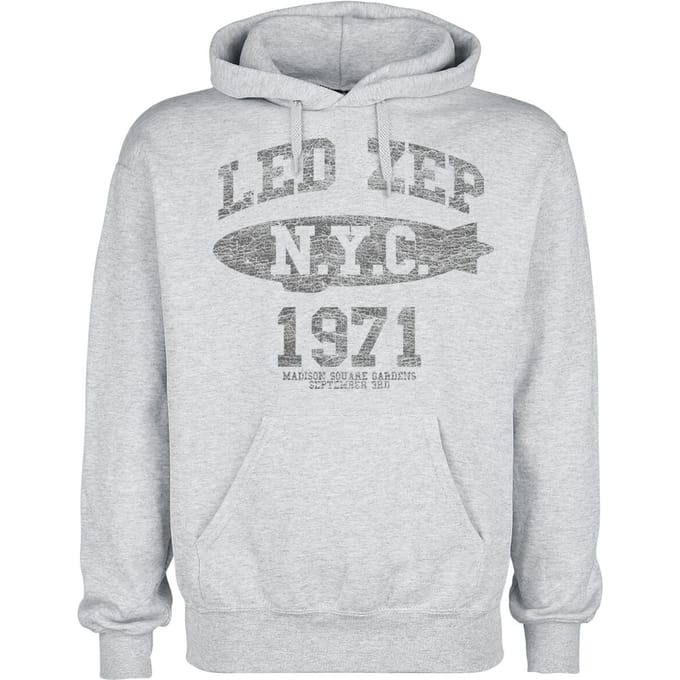 Led Zeppelin Trui met capuchon - LZ College - S tot M - voor Mannen - grijs