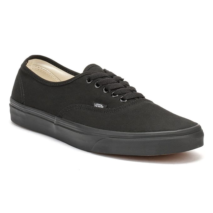 Vans Authentic Unisex True Black Canvas Skate Trainers