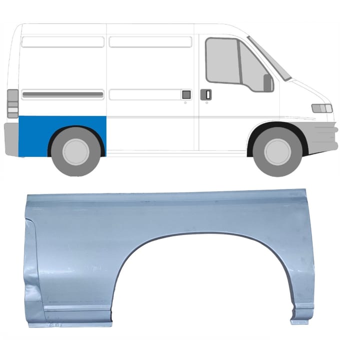 Reparatiepaneel achterspatbord voor Citroen Jumper 1994-2006 / Rechts