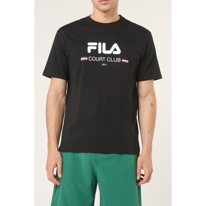 FILA Doccia Relaxed Logo Graphic T-shirt Black Größe: M | Basic T-Shirts Outlet | Herren | Schwarz