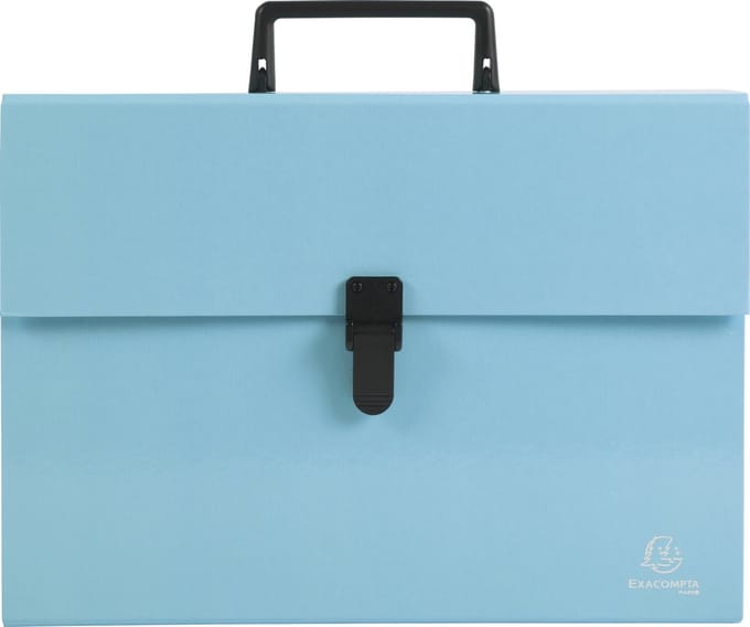 Exacompta 4x Sorteerkoffer met handvat 18 vakken Aquarel - Pastelblauw - 56762E