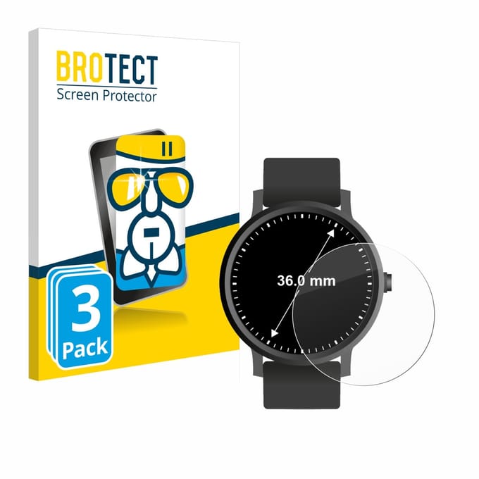 Screenprotector 3 Stuks voor Ronde Displays (ø: 36 mm) Beschermglas transparant