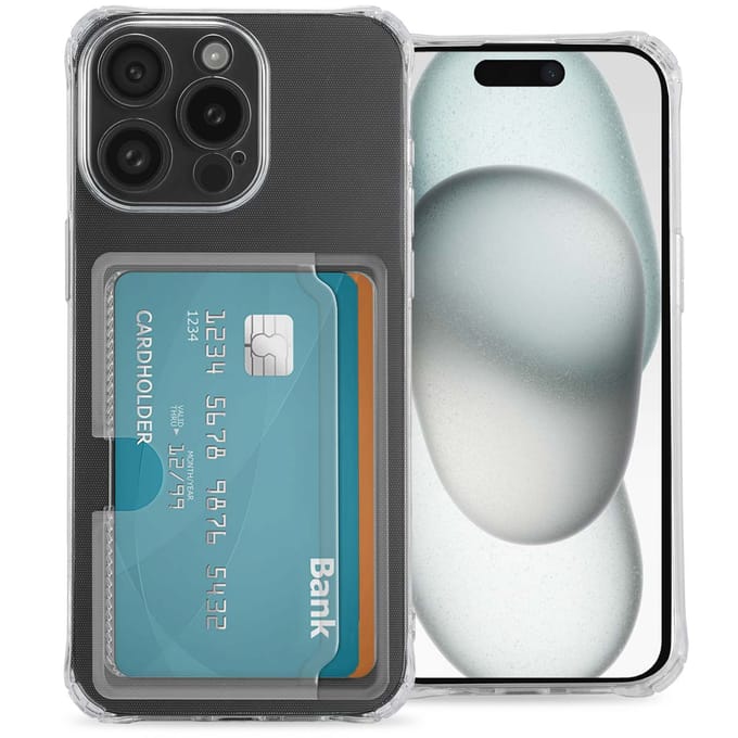 imoshion Softcase Backcover met pasjeshouder voor de Apple iPhone 15 - Transparant