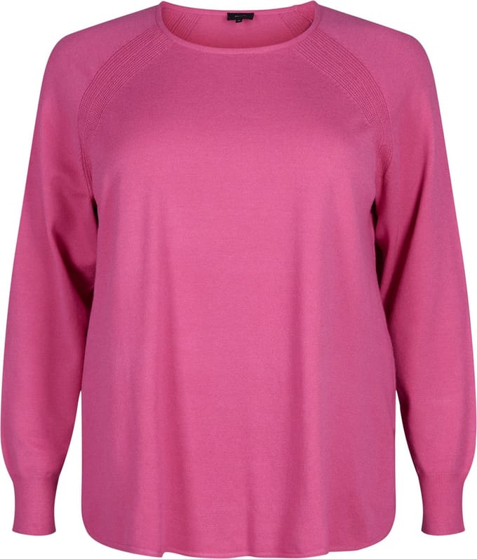 ZIZZI MELLA L/S PULLOVER Dames Blouse - Rose - Maat M (46-48)