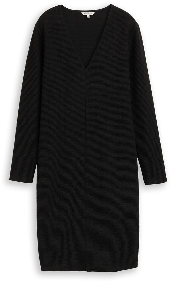 Tom Tailor - Jurk met glittereffect - Maat 42 - deep black