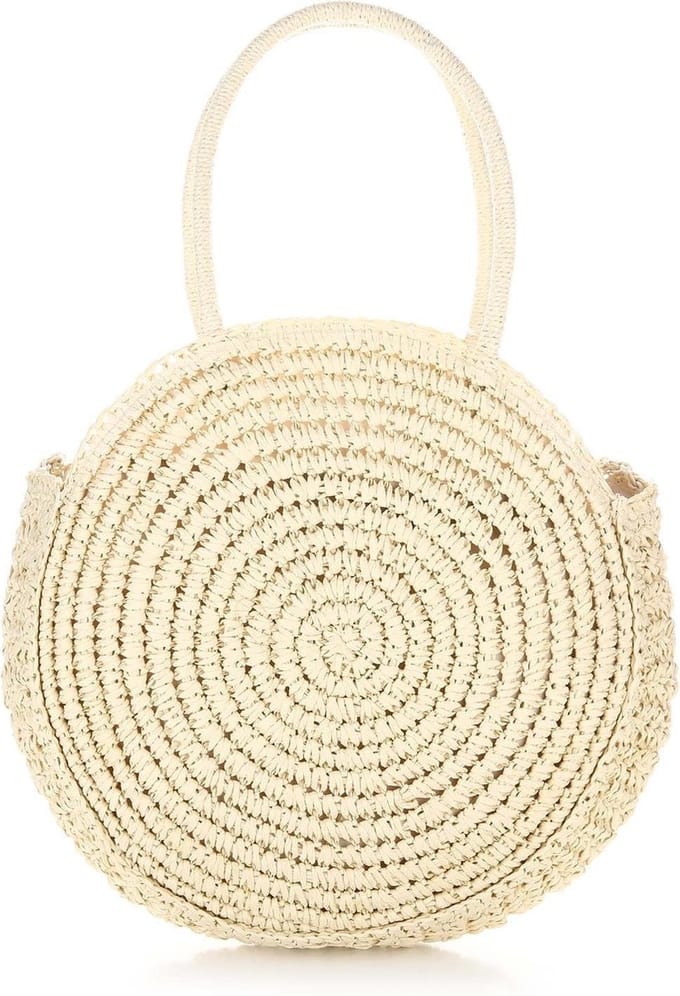 Beachbag Round Beige - Handtassen - Schoudertassen