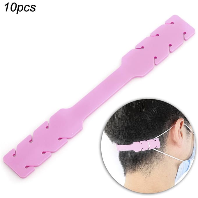 Lot de 10 protections d'oreilles en silicone rose, 3 sections ajustables rose