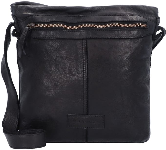 HAROLD'S Leren Schoudertas Submarine Crossbag Black Zwart