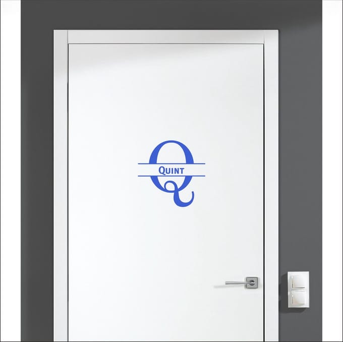 Deursticker Met Naam -  Quint - Blauw