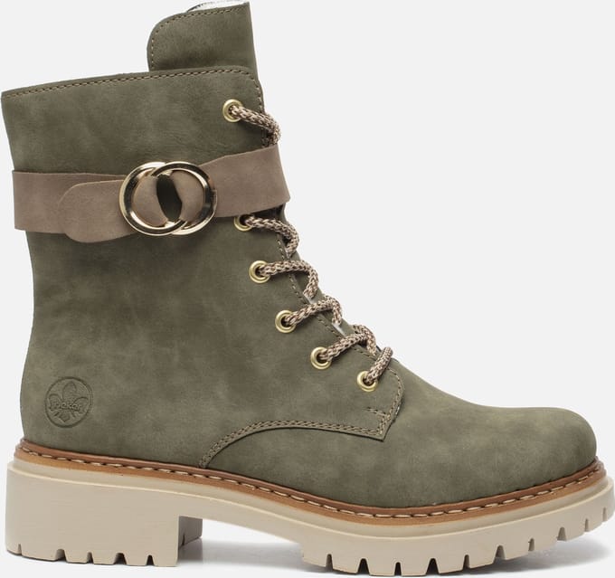 Rieker Veterboots Groen Synthetisch 172246 - Dames - Maat 38