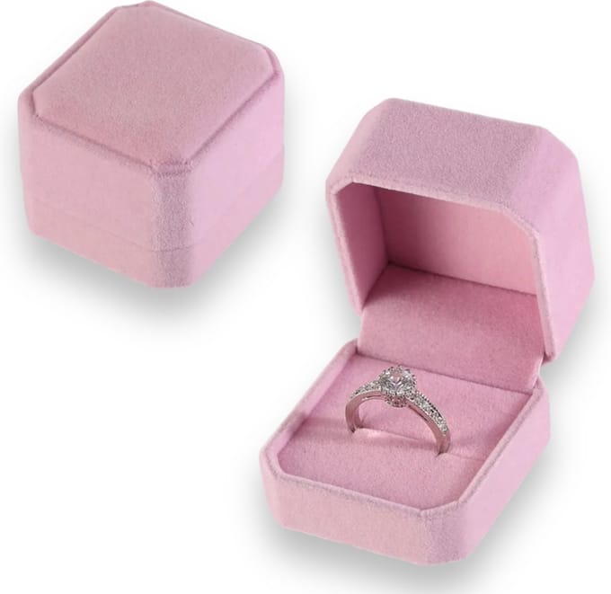 Verzegel je Liefde met het Luxe Roze Trouwring Doosje - 1 Stuk