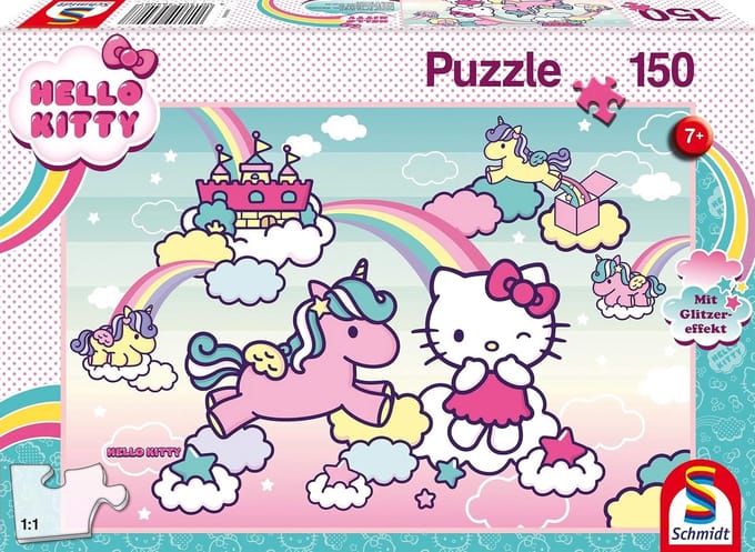 Glitter Puzzel 150 Stukjes - Kleurrijke Eenhoorn Kinderpuzzel