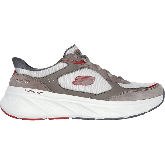 Skechers Edgeride Erlon Leren Heren Sneakers Bruin/multi