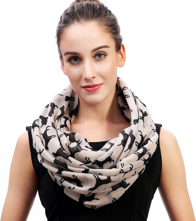 Dames colsjaal met hondenprint - Labrador retriever