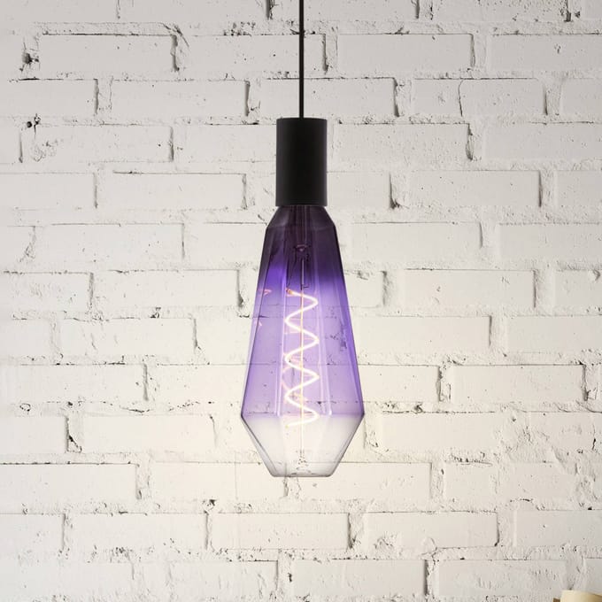 Eglo Ledfilamentlamp T100 Spiral - Paars - D10cm - Dimbaar - Warm Wit - E27 - 4w