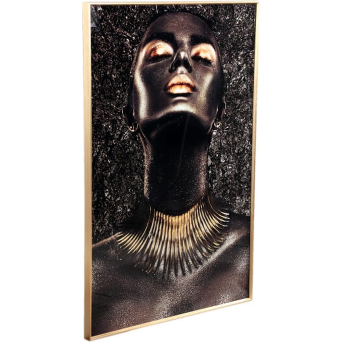 PTMD Melani Schilderij Vrouw - 80 x 3 x 120 cm - Glas - Goud