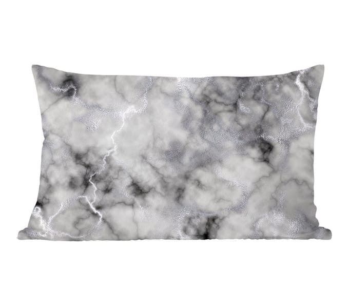 Sierkussens - Kussentjes Woonkamer - 60x40 cm - Marmer print - Grijs - Luxe