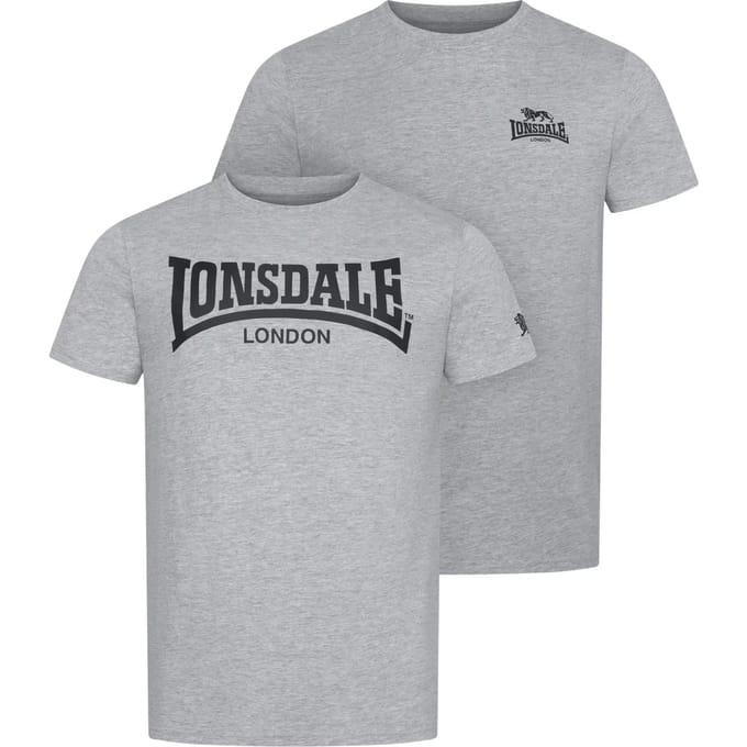 Lonsdale Piddinghoe T-Shirt Normale Passform Doppelpack Marl Grey/Black-XXL