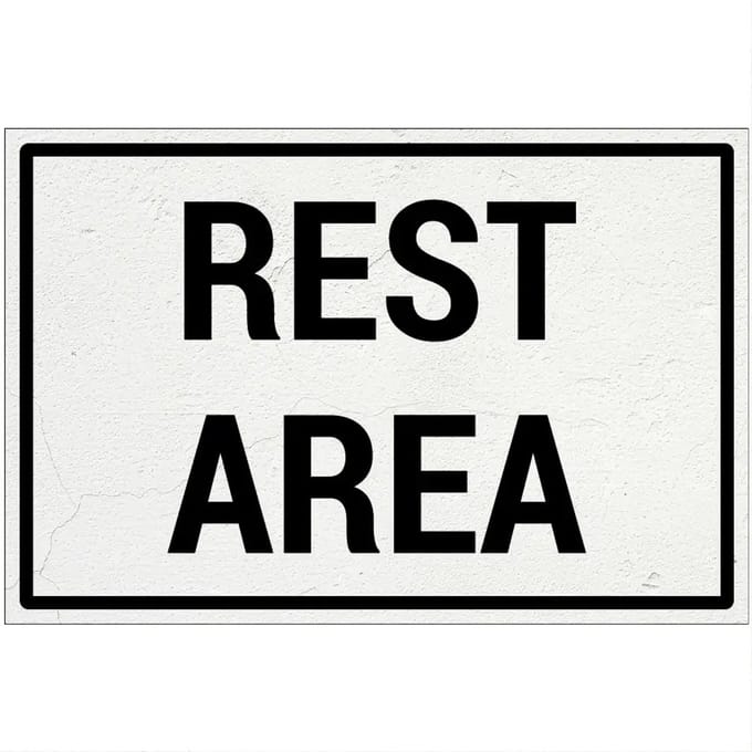 Rest area bord | Forex Re materiaal | 18 x 12 cm